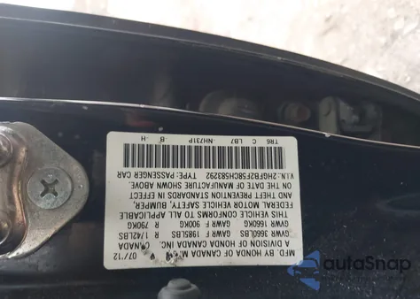 2012 Honda Civic Lx z USA, uszkodzony, nr VIN 2HGFB2F58CH583292